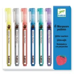 Djeco 6 Marqueurs Pailletés