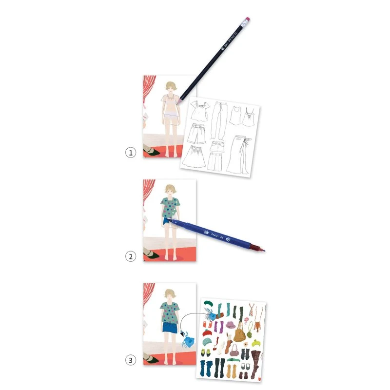 Djeco Atelier Mode Dessiner Une Collection 3 Djeco Atelier Mode Dessiner Une Collection – Image 3
