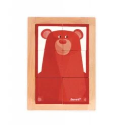 Janod 6 Cubes En Bois Forêt Zigolos -Jouets Pour Enfants Boutique barquette 6 cubes foret zigolos 2