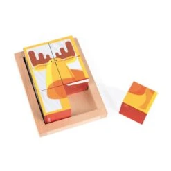Janod 6 Cubes En Bois Forêt Zigolos -Jouets Pour Enfants Boutique barquette 6 cubes foret zigolos 3
