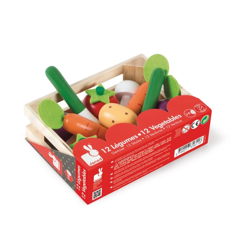 Janod Cagette 12 Légumes En Bois - Dînette En Bois 2 Janod Cagette 12 Légumes En Bois - Dînette En Bois – Image 2