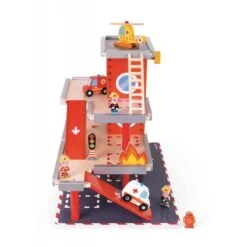 Janod Caserne De Pompiers En Bois -Jouets Pour Enfants Boutique caserne de pompiers jouet en bois janod 2