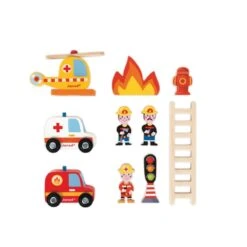 Janod Caserne De Pompiers En Bois -Jouets Pour Enfants Boutique caserne de pompiers jouet en bois janod 3