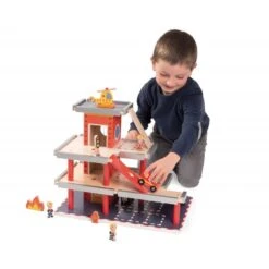 Janod Caserne De Pompiers En Bois -Jouets Pour Enfants Boutique caserne de pompiers jouet en bois janod 4