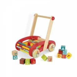 Janod Chariot De Marche Avec Cubes En Bois ABC Buggy Tatoo