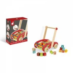 Janod Chariot De Marche Avec Cubes En Bois ABC Buggy Tatoo -Jouets Pour Enfants Boutique chariot de marche abc buggy tatoo 4