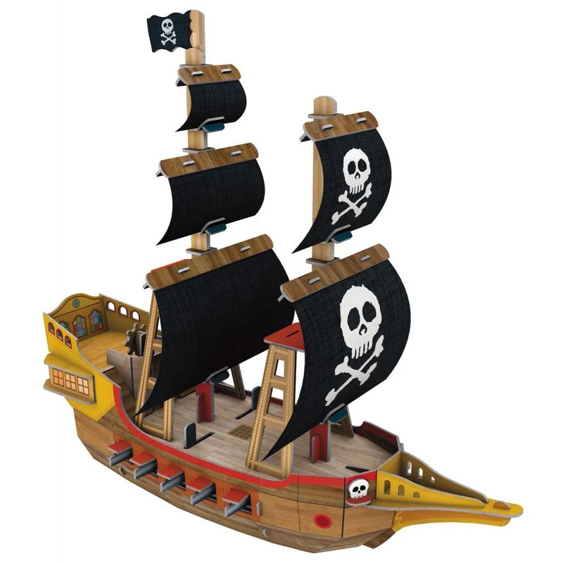 Construis Le Bateau Pirate En 3D - Livre Et Maquette 2 Construis Le Bateau Pirate En 3D - Livre Et Maquette – Image 2