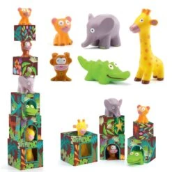 Djeco Cubes Et Animaux à Empiler Maxi Topanijungle -Jouets Pour Enfants Boutique cubes et animaux a empiler maxi topanijungle 7