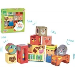 Vilac Cubes Sonores En Bois Animaux De La Ferme -Jouets Pour Enfants Boutique cubes sonores en bois animaux de la ferme 4