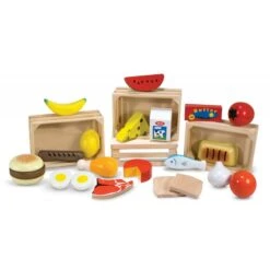 Dînette En Bois - 4 Barquettes D'aliments -Jouets Pour Enfants Boutique dinette en bois 4 barquettes d aliments 2