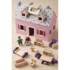 Maison De Poupée Complète Pliable Et Transportable -Jouets Pour Enfants Boutique maison de poupee pliable et transportable 4