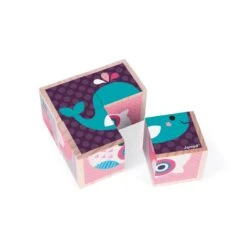 Janod Cubes En Bois Bébés Animaux -Jouets Pour Enfants Boutique mes premiers cubes bebes animaux 2