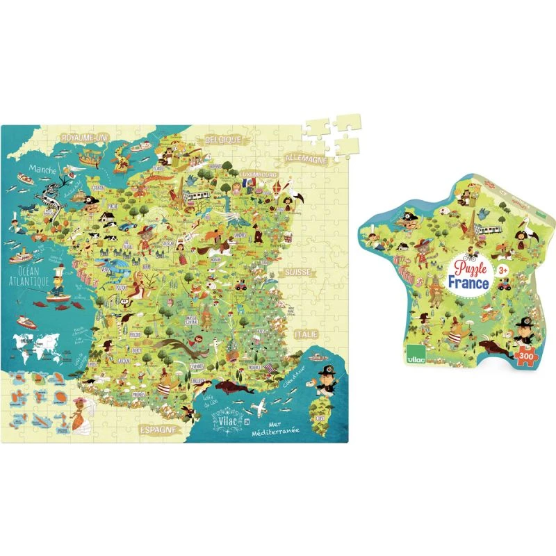 Vilac Puzzle Carte Des Merveilles De France 300 Pièces 3 Vilac Puzzle Carte Des Merveilles De France 300 Pièces – Image 3