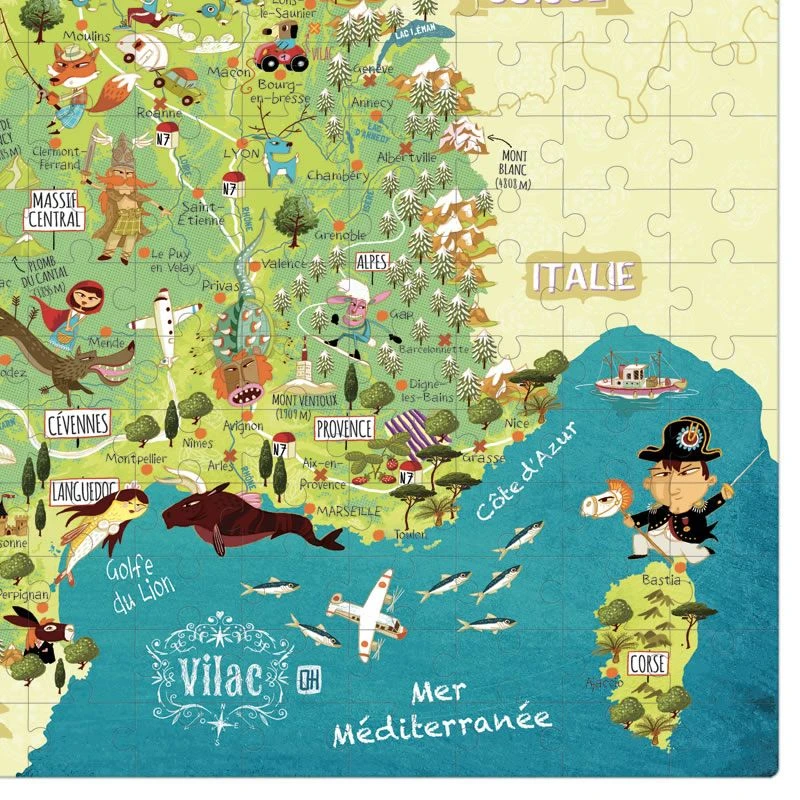 Vilac Puzzle Carte Des Merveilles De France 300 Pièces 4 Vilac Puzzle Carte Des Merveilles De France 300 Pièces – Image 4
