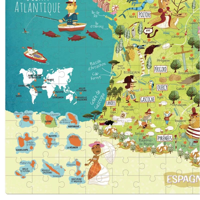 Vilac Puzzle Carte Des Merveilles De France 300 Pièces 5 Vilac Puzzle Carte Des Merveilles De France 300 Pièces – Image 5
