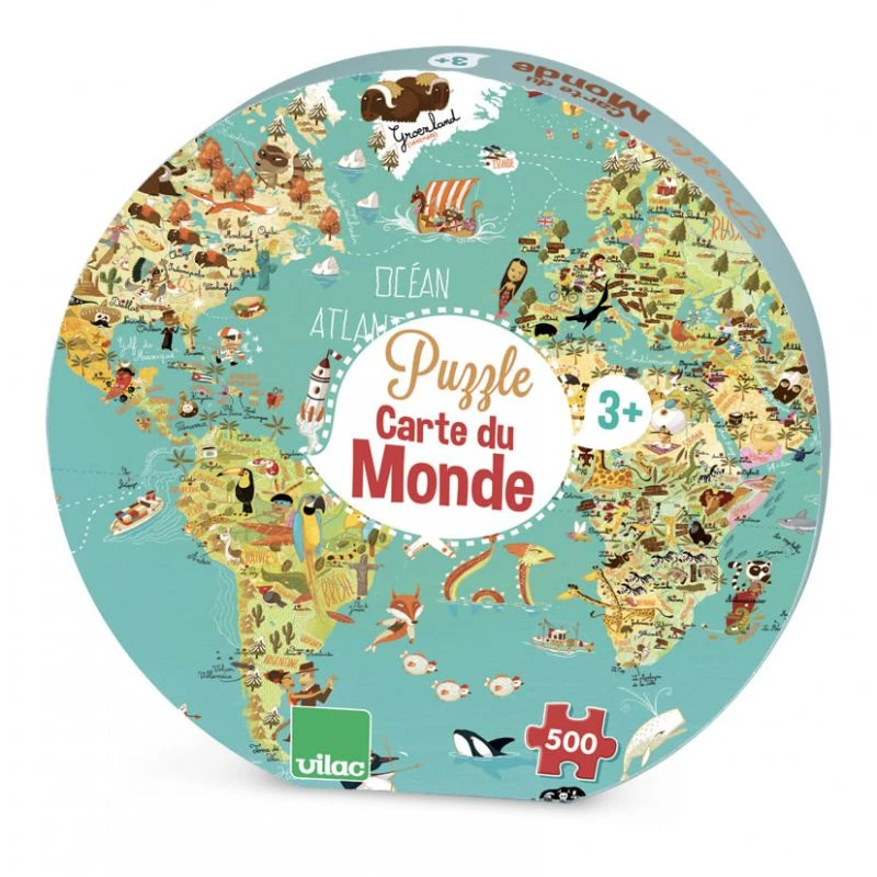 Vilac Puzzle Carte Du Monde Fantastique 500 Pièces 1 Vilac Puzzle Carte Du Monde Fantastique 500 Pièces