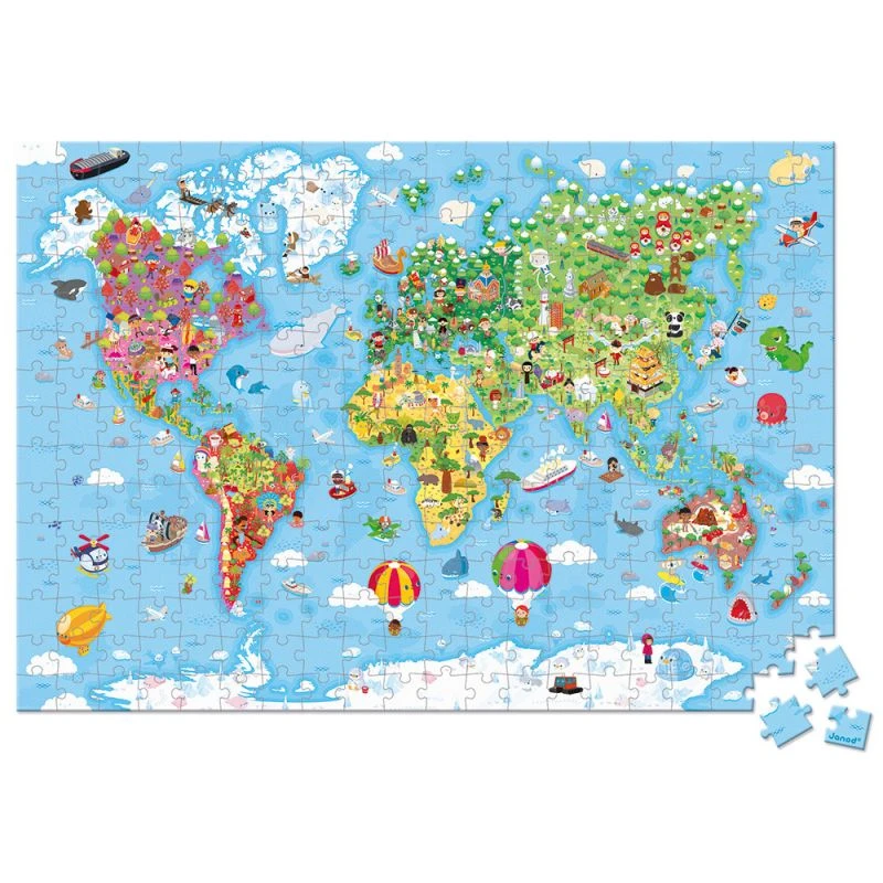 Puzzle Géant Carte Du Monde 300 Pièces - Janod 3 Puzzle Géant Carte Du Monde 300 Pièces - Janod – Image 3