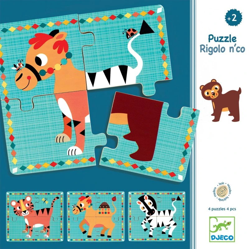 Djeco Rigolo N'co - 4 Puzzles 2 Ans 4 Pièces 1 Djeco Rigolo N'co - 4 Puzzles 2 Ans 4 Pièces