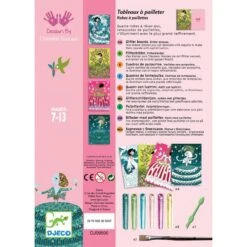 Djeco Robes à Paillettes - Tableaux à Pailleter -Jouets Pour Enfants Boutique robes a paillettes tableaux a pailleter 2