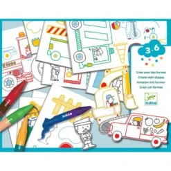 Djeco Un Monde à Créer, Voitures - Pochoirs, Coloriages Et Collages -Jouets Pour Enfants Boutique un monde a creer voitures 2