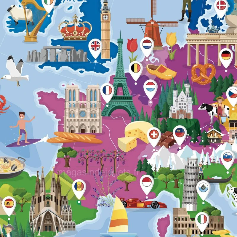 Voyage, Découvre, Explore L'Europe - Puzzle + Livre 3 Voyage, Découvre, Explore L'Europe - Puzzle + Livre – Image 3